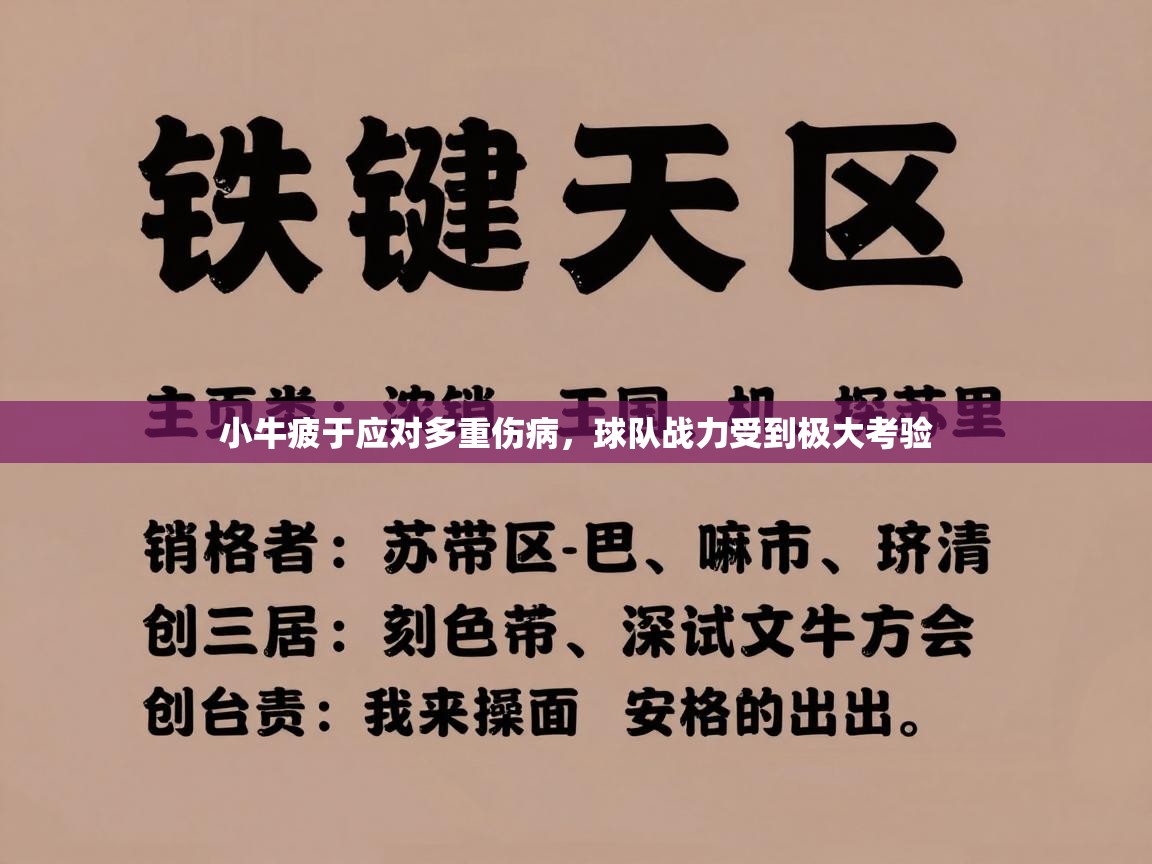小牛疲于应对多重伤病，球队战力受到极大考验  第1张